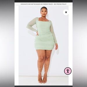 NWT Pretty Little Thing Sage Green Mini Dress